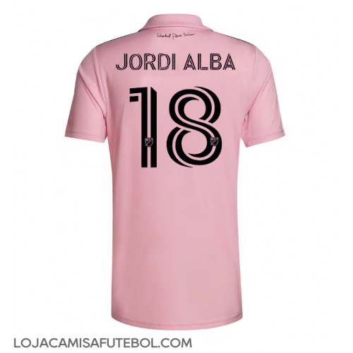 Camisa de Futebol Inter Miami Jordi Alba #18 Equipamento Principal 2023-24 Manga Curta